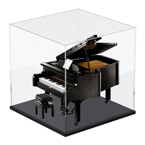 Image of Choowin Large Acrylic Display Case for Lego Ideas Tree House 21318 & Piano 21323 - Thickened Clear Acrylic Display Box for Collectibles - Dustproof, Assemble, Black Base