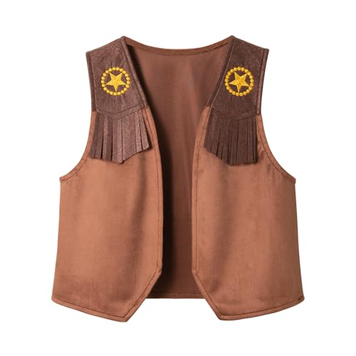 Chaleco de vaquero del Oeste 2025 para niños, disfraz de juego, chaqueta con flecos, juego de rol, disfraz de Halloween, fiesta de la cerveza, vestido de fantasía, camisas brillantes para niños