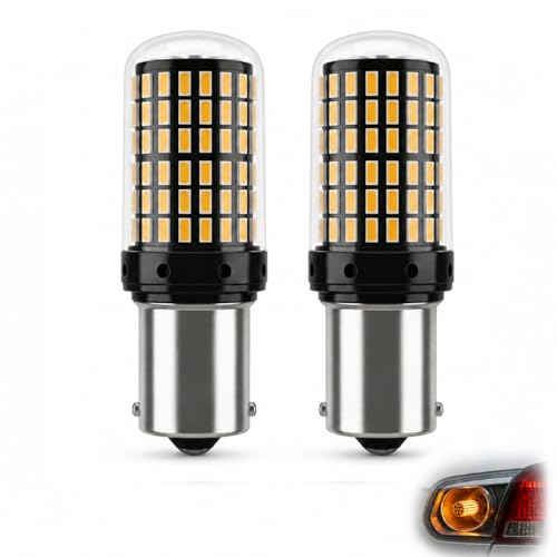 Image of QEAS 2Pcs PY21w Indicator Bulbs Amber Yellow, 1156 BAU15S LED Indicator Bulbs with Canbus Error Free, 2800Super Bright Front Rear Turn Signal Lights 12-24V General Car Bulb for Most Vehicles