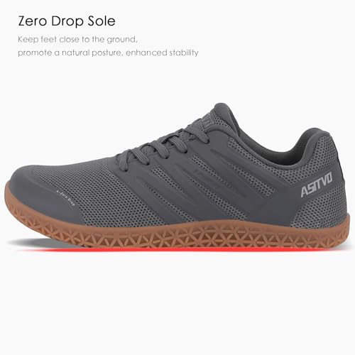 Image of ASITVO Wide Men's Barefoot Zero Drop Sole Minimalist Width Toe Box Walking Shoes Sneakers TPU Toe No-Sew Upper