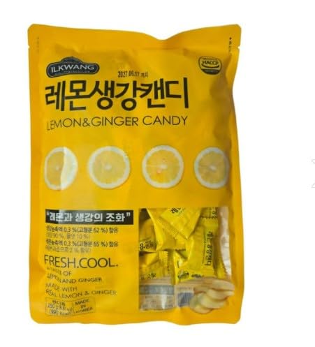 Lemon Ginger Candy Drops 250g Chews Chewy Candy (8.8 oz) Product of Korea_Individually Wrapped (Lemon Ginger) X 2,3,4,5 (2)