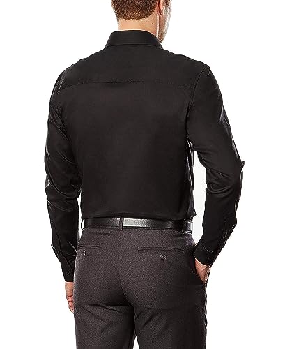 Image of Kenneth Cole REACTION Unlisted Men's Slim Fit Solid Cotton Spread Collar Full Sleeves Formal Dress Shirt