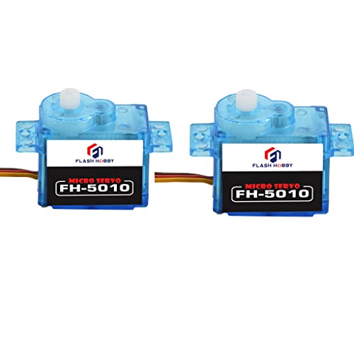 Flash Hobby 2Pcs Fh-5010 Micro Servo For Rc Plane Helicopter Boat Car 5G/ 0.8Kg-Cm/ 0.12Sec #TOP6