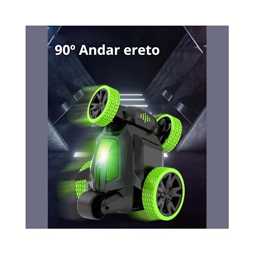 Carro Controle Crazy Vortex Dá Piruetas Cambalhotas Infantil MIURI (Verde)