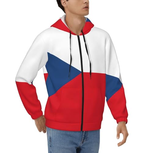 Sweat à capuche zippé motif République tchèque idée cadeau homme original