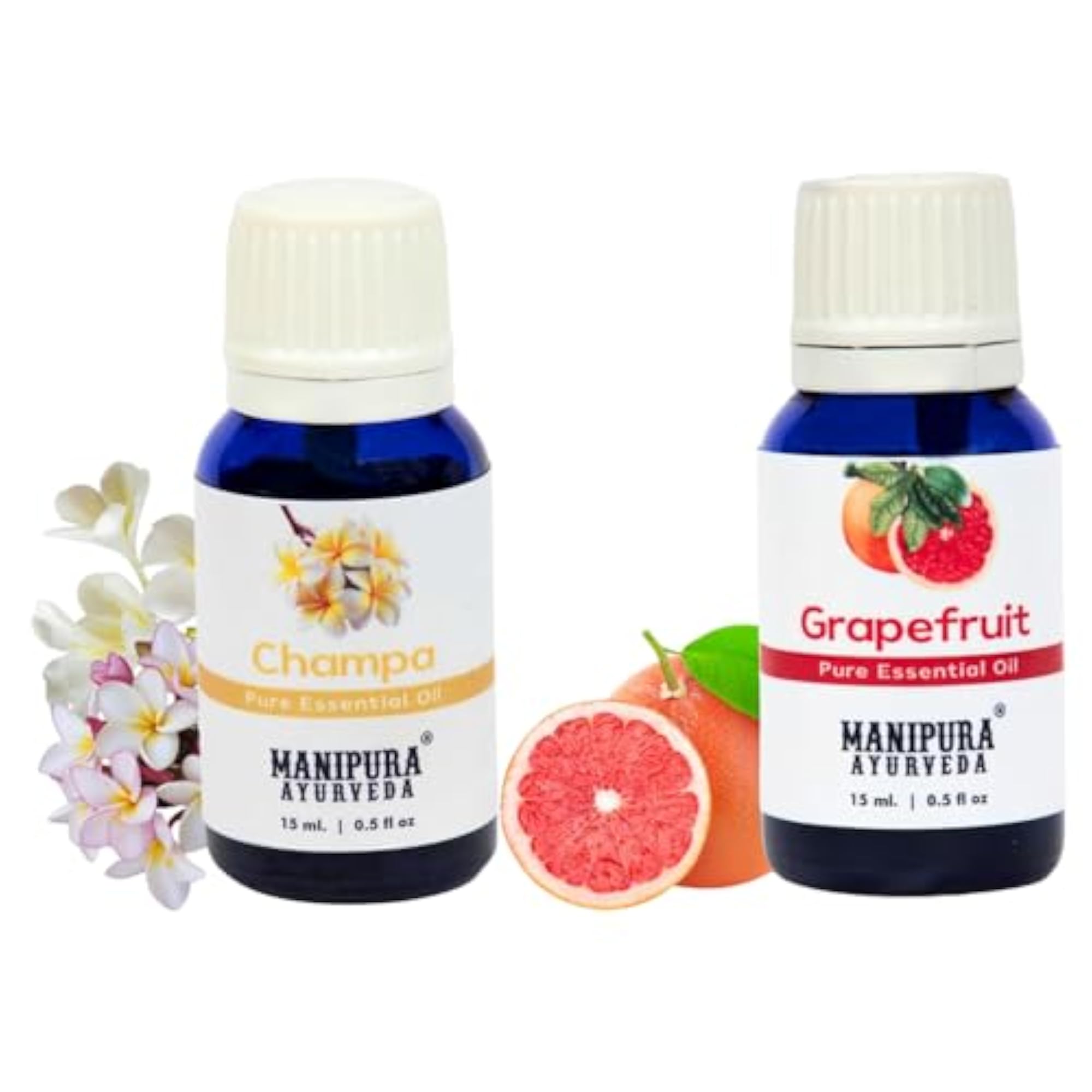 Champa & Grapefruit Oil Diffuser Combo Pack, 15 ml Each