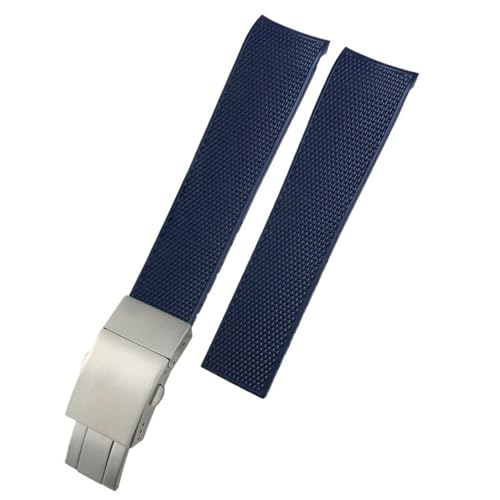 Bracelet de montre en silicone 20mm bleu finition premium pour Longines L3