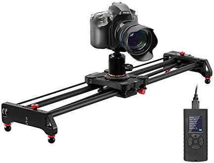 GVM Motorized Camera Slider, 31" Carbon Fiber Dolly Rail Camera Slider with Time-Lapse Photography, Tracking Shooting and 120 Degree Panoramic Shooting for Most Cameras, with Remote Controller