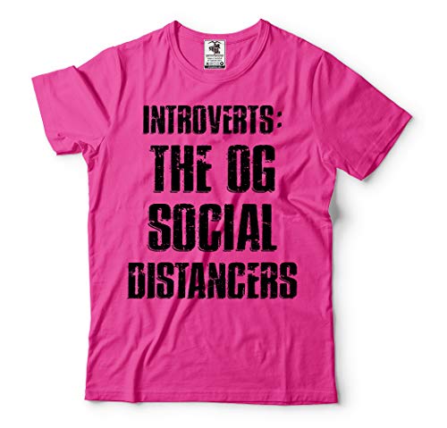 Funny Introvert Playera de distancia social - Rosa - XXX-Large