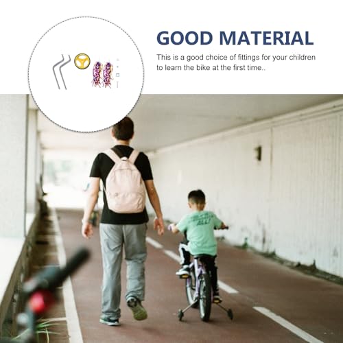 Ruedas de Entrenamiento para Bicicleta Yardwe, Universales para Ruedas de 12 a 20 Pulgadas, Soporte Auxiliar Metálico Amarillo con Cinta de Borla para Equilibrio y Aprendizaje miniatura 3