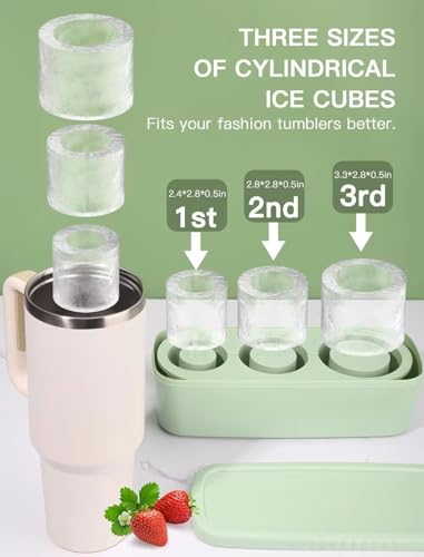 Molde para cubos de hielo de silicona con tapa verde miniatura 2