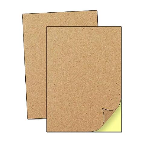 150 Arkuszy - A4 Kraft Brown Naklejki Papierowe Arkusze Etykiet, Druk Laserowy/Atramentowy