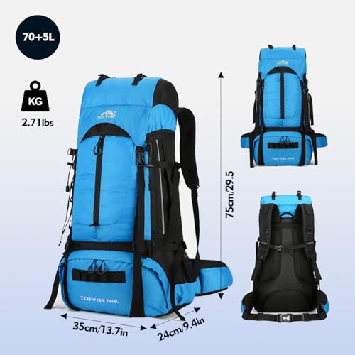Mochila de senderismo 75L ligera y resistente al agua miniatura 3
