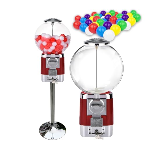 Máquina comercial de chicles que funciona con monedas con soporte de metal y dispensador de cápsulas, ideal para tienda y uso doméstico