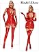 Women’s Red Shiny Latex Dress Cutout Deep V Neck Sleeveless Faux Pleather Party Dress Chocker Neck Wetlook Clubwear