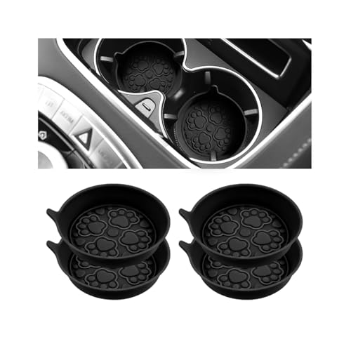 Portavasos para carro Silicona diseño huella de gato 4 piezas miniatura 1