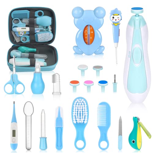 Image of Baby Healthcare and Grooming Kit, Portable Baby Safety Care Set, Baby Essentials kit for Newborn (Blue 26 in 1)