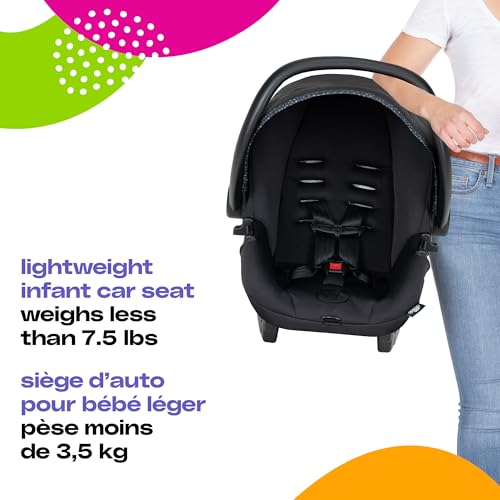 Cosco Kids™ Lift & Stroll™ Travel System – Lightweight Stroller & Infant Car Seat (Included), One-Hand Fold, QuickClick® Connection, Use from Birth - Noir Dot - Image 5