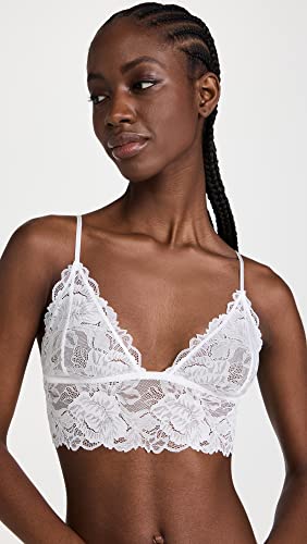 Free People Women's Everyday Lace Longline Bralette, Ivory, White, M - Image 3
