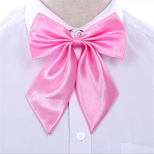 Image of LOPURO Lady Adjustable Pre-tied Bow Tie, Pre Women Uniform Bow Tie Solid Color Bowties for Women Cosplay Party