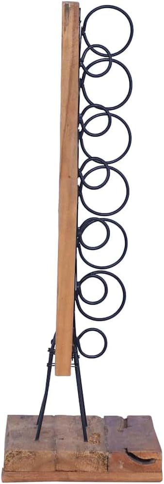 vidaXL Wine Rack, Wine Bottle Holder for 6 Bottles, Floor Wine Cabinet, Wine Bottle Organizer for Living Room Kitchen Pantry, Solid Teak Wood