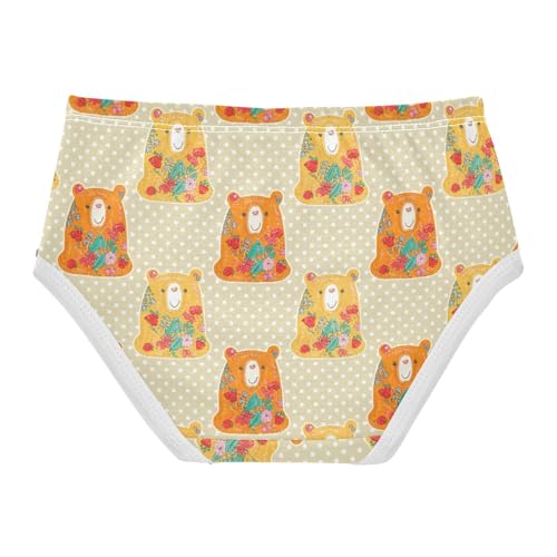 Joisal Cute Bears Floral Toddlers Underwear Floral 2t Cotton Little Girl Panties Bright Underpants Briefs2