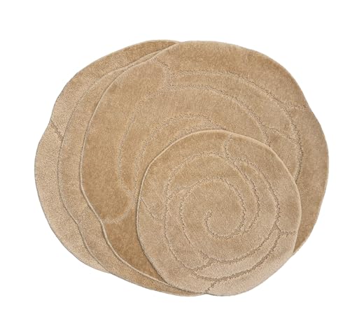 Rugsglobal FLOWER BLOOM ROMANY GYPSY WASHABLE 4PCS MAT SET, CARAVAN, SIZE 100X100CM (Beige)