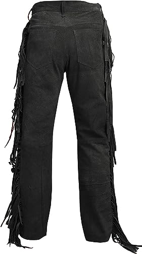Men's Pants Cowboy Western Biker Suede Leather Pants2