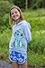 Disney Lilo & Stitch Little Girls French Terry Pullover Crossover Hoodie Tie Dye Blue 7-8