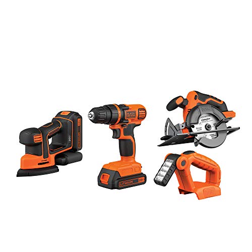 BLACK+DECKER 20V MAX* POWERCONNECT Cordless 4-Tool Combo Kit (​​BD4KITCDCMSL)