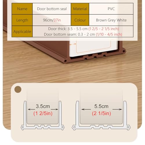 Door Draft Stoppers for Bottom of Door, Adjustable Wide Door Seal Strip Noise Blocker for Warehouse/Living Room, Soft PVC Under Door Sealing Strip(Gray)