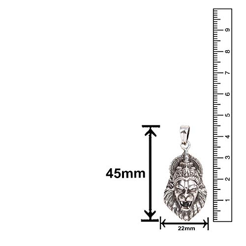 Mahi Rhodium Plated Oxidised Laxmi Narasimha Swamy Unisex Pendant Without Chain PS1101696R