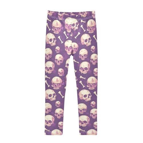 Brown and White Cow Pattern Kids Baby Girls Cotton Leggings Stretch Full Length Dance Pants Exercise