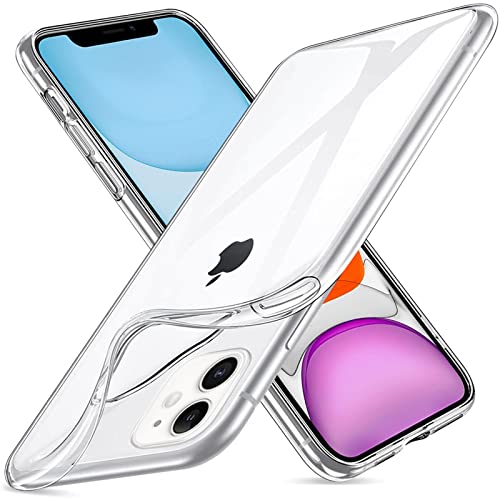 Whew Crystal Clear Hülle Kompatibel mit iPhone 11, Transparent Vergilbungsfrei Ultra Dünn Handyhülle Soft TPU Silikon Case Kratzfest Stoßfestigkeit Durchsichtig Schutzhülle Slim Cover Cover