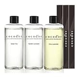 Cocodor Reed Diffuser Oil Refill Herbal and Lavender Set Including Green tea, Garden Lavender and Citrus Lavender