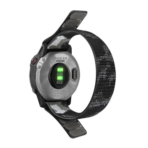 22mm 26mm ナイロンストラップ Garmin Fenix 7/7X/6/6X Pro/5X Plus/Sapphire用 交換用ウォッチバンド Epix Pro用 Descent MK3/2ブレスレット用 カモグレー 26mm