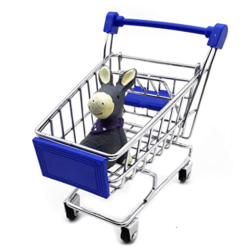 Runfon Mini Supermarkt Handcart Kinderspielzeugpuppenhausmöbel große Größe rosa Mini -Karren für Kinder – Bild 3