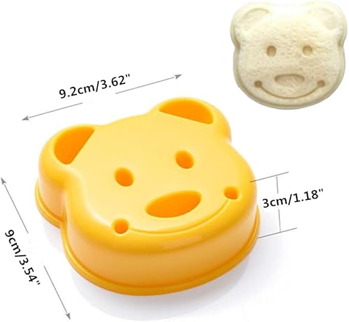 Miniatura 2 de Cortador de molde para sándwich en forma de oso, moldeadores de sándwich de pan de dibujos animados, herramienta de corte de moldes para galletas y