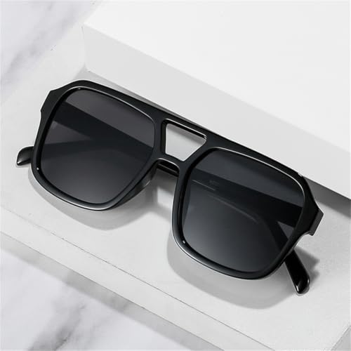 Image of Retro 70s Square Aviator Sunglasses Women Men Vintage Rectangle Sunglasses Flat Frame Trendy Shades