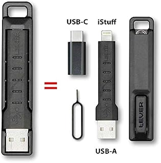 Lever Gear CableKit - 2 in 1 Keychain USB Phone Charging/Data Cable. Compatible