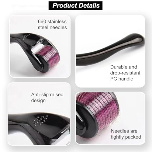 Derma Roller, 0.75mm Beard Growth Roller, 660 Needle Microneedling Roller for Men and Women, Microneedle Roller with Case for Stimulate Hair Growth, Facial Skin Care - Image 6