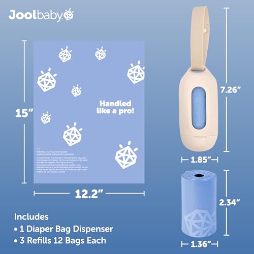 Jool Baby Disposable Diaper Bag Dispenser In Oatmeal Color With 3 Lavender-Scented Refill Rolls, Designed To Attach To A Stroller Or Diaper Bag For Co_desvips.com