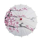 【Reibungslos und Bequem】Der Griff des chinesischer sonnenschirm besteht aus massivem Holz, glatt und poliert, und die Hände werden nicht geschliffen, sodass Sie den Griff bequem halten können.
