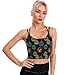 Casual Support Yoga Bra Halloween Trippy Neon Pumpkin Skull, Padded Gym Running Workout Tank, Wirefree Sports Top for Women & Girls