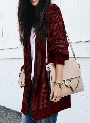 Image of Sidefeel Cardigan Sweaters for Women 2026 Fall Outfits | Soft Cozy Warm Cardigans, Checkered Long Sleeve Open Front, Chunky Knit Oversized Sweater Coats, Casual Office Wear