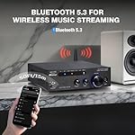 AK3116 Stereo Receivers Amplifier Home Audio, Bluetooth 5.3 Dual TPA3116 Chips Stereo Amplifier 2 Channel 100W x2 Mini Class D Integrated Bluetooth Audio Receiver w/USB AUX Opt Input - Image 5
