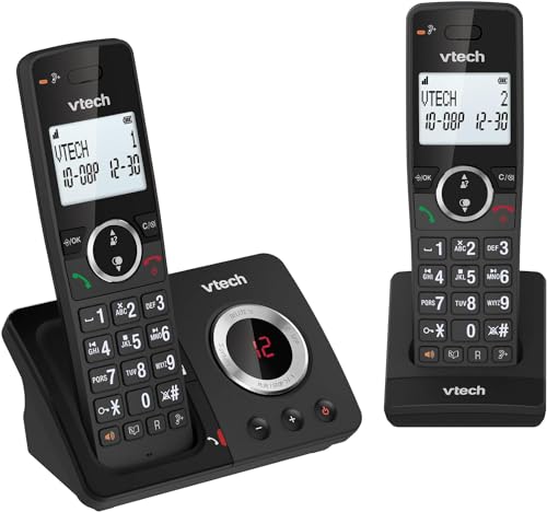 VTech Téléphone numérique sans Fil ES2051 Répondeur téléphonique Double, Bloqueur d'appels indésirables