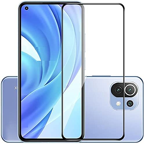 Image of D+ / OG / 11D Tempered Glass for Xiaomi 11 Lite NE 5G / Mi 11 Lite (Black) - Edge to Edge, 9H, 2.5D, 0.3mm, Full Glue, Full HD, Anti Scratch Screen Guard Protector with Easy Installation Kit