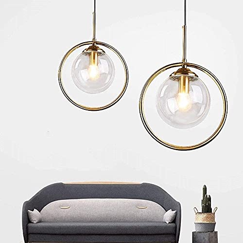 Lámpara colgante E14 esférica de cristal estilo nórdico para cocina y salón 5