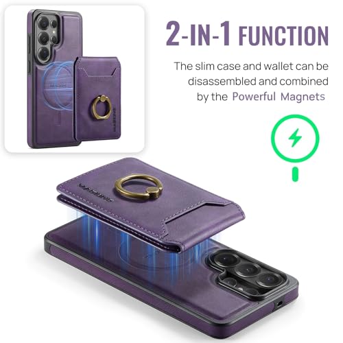 Funda de piel para Samsung S26 Ultra acabado premium morado 2